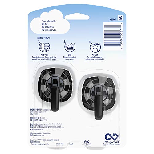 Image of Febreze Vent Clip Car Air Freshener, Odor Eliminator for Strong Odors, Forest, 2 Count