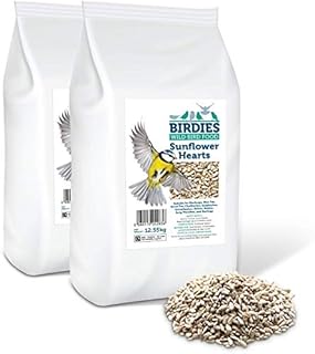 Birdies Sunflower Hearts- Bird Seed for Wild Birds - 25kg Premium Husk Free Bakery Grade Kernels