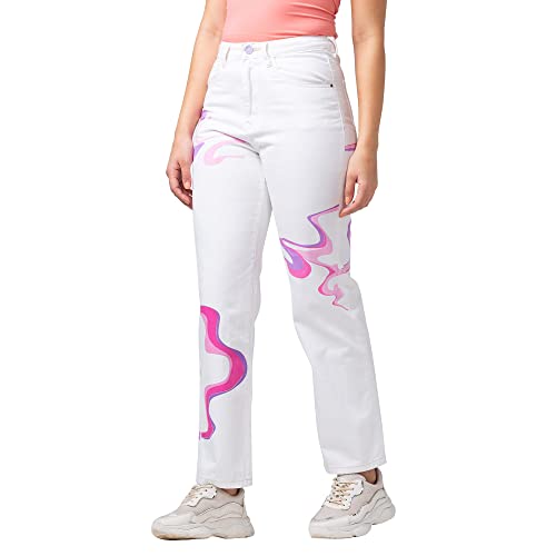 Image of Spykar Women High Rise Lycra Straight Fit Regular Length Jeans (Bella)