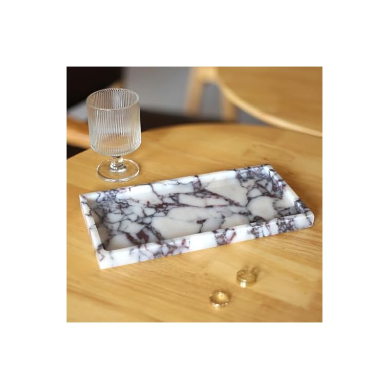 FutureStone 100% Natural Luxury Calaccata Viola Marble Small Hand Towel Tray Holder Organizer, Makeup Bathroom Holder - Image 6