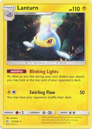 Pokemon Single Card LANTURN 72/236 COSMIC ECLIPSE
