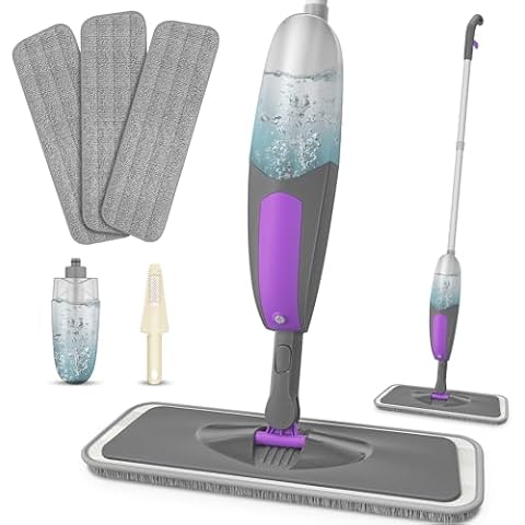 HOMSIER Microfibre Spray Mop with Refillable Bottle Cover