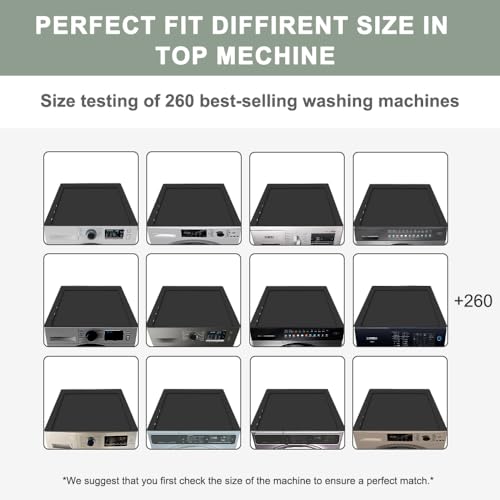 Mofason Washer and Dryer Covers for The Top, Silicone Washer Dryer Top Protector Laundry Room Accessories - Waterproof Dryer Top Protector Mat for Laundry Kitchen and Home - Black
