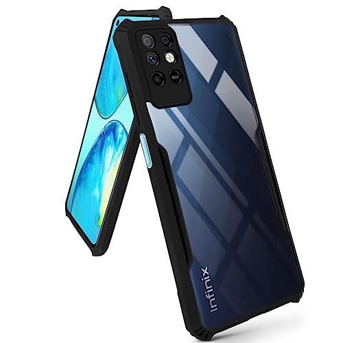 Image of Jkobi Back Cover Case for Infinix Note 8i (Shockproof with Polycarbonate Clear Panel | Professional Black)