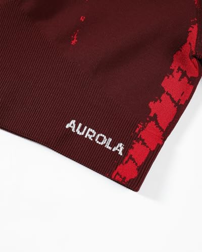 Image of AUROLA Serpent Snake Seamless Workout T-Shirts for Women,Short Sleeve Crop Top Gym Yoga Athletic Shirts Tee