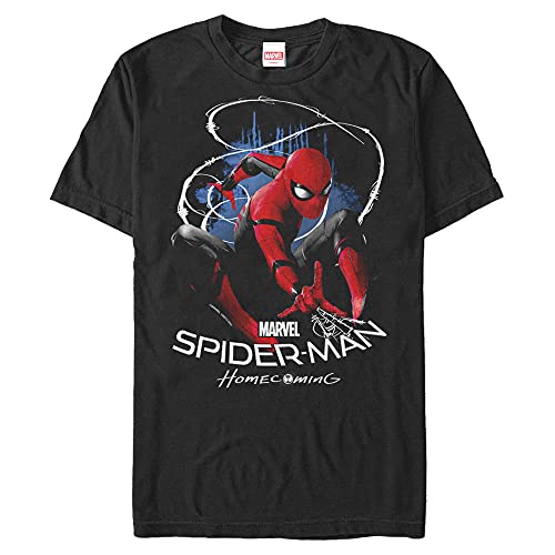 T-shirt Marvel homme Spider-Man gris vêtement manches courtes taille L noir