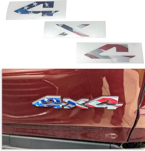 Image of Reflective Concepts 4x4 Emblem Overlay Decal Sticker -Fits: 2019-2026 Ram, NOT for Classic - (Color: American Flag)