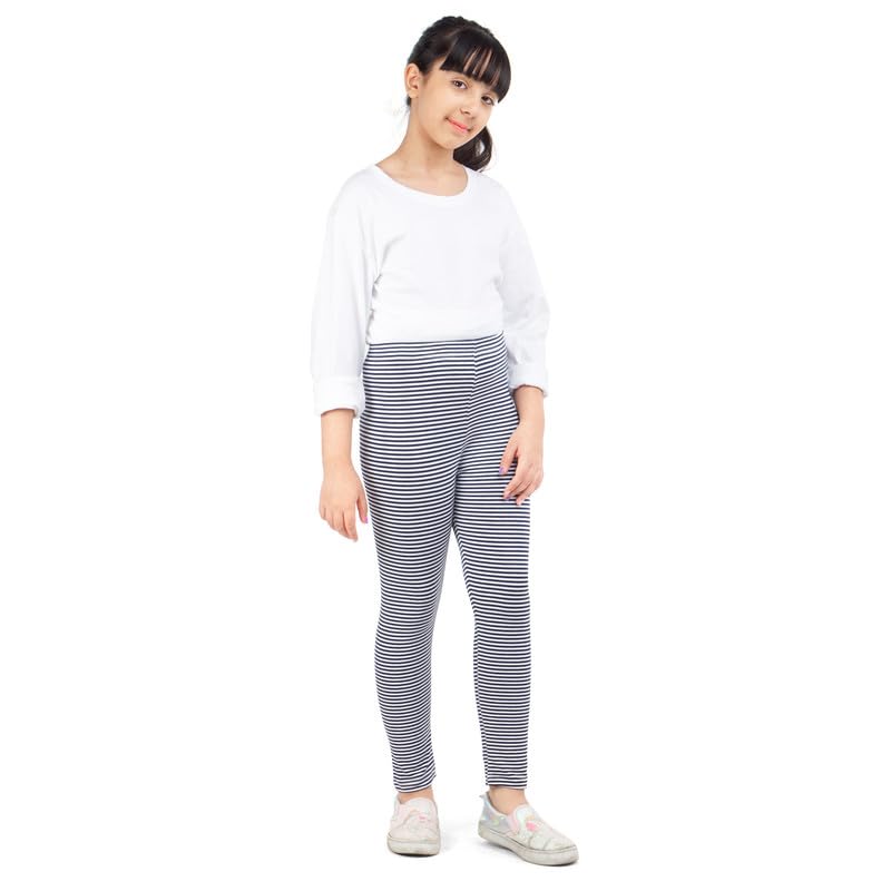 Image of Real Basics Girls Cotton Printed Non-Transparent Regular Fit Ankle Length Leggings (3 Leggings Set)