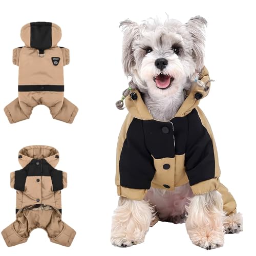Ropa de invierno para perro con capucha y clip metálico