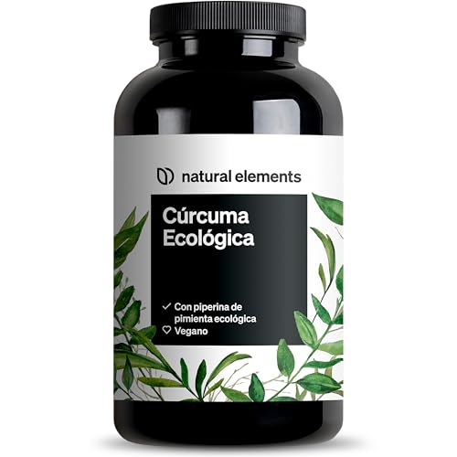 Curcuma Ecologica con pimienta negra – 240 cápsulas – 2.900 mg de cúrcuma ecológica por dosis diaria – con curcumina y piperina – de alta dosificación, vegana – probada en laboratorio