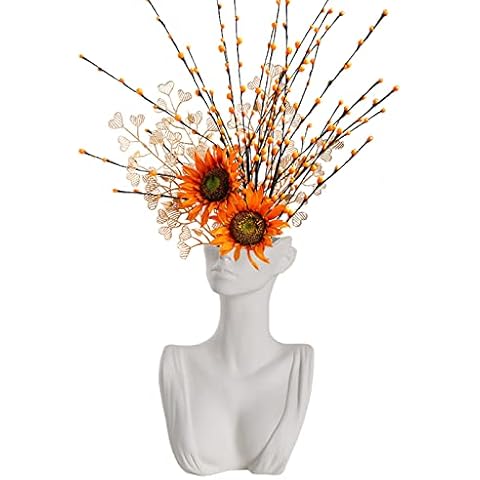 UIYIHIF Body Flower Vase, Female Body Vase, Sculpture Vase Statue Flower Vase White Ceramic Vase for Modern Minimalist Boho Decor, Office, Bedroom, Bathroom Home Decor Cover