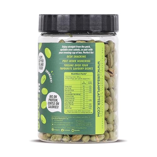 Image of Urban Platter Roasted Salted Edamame, 150g (46% Protein, 14% Fiber, Lightly Salted Young Green Soybeans, Highest Plant Protein Supersnack)