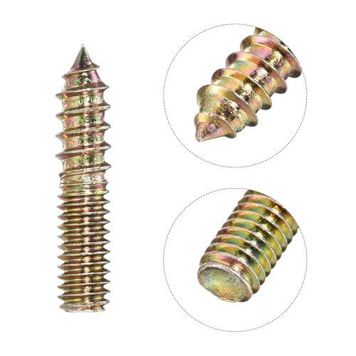 Image of uxcell 5 /16-18x1-1 /2 Hanger Bolts, 12pcs Double Ended Screws Wood Dowel Screws for Furniture