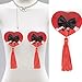 LFRXION Heart-Shaped PU Leather Nipple Covers With Detachable Tassels Reusable Adhesive Pasties For Women Parties Women’s Fashion