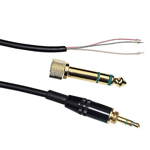 Saipomor Replacement Coiled Audio Cable with Strain Relief for Sony MDR-7506, MDR-V6, V600, V700, V900 & Audio-Technica ATH-M50 Headphones