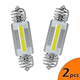 【Extremadamente luminoso】: 2 bombillas LED C5 W de 31 a 36 mm, cada bombilla contiene 2 chips LED 7020 SMD, aproximadamente 3 veces más brillantes que la bombilla halógena. Sin radiación UV ni infrarroja. Baja generación de calor, ahorro de energía y vida útil mucho más larga.