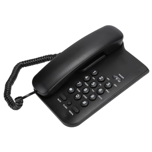 Landline Corded Telephone,Portable KX-T3026CID Desktop/Wall Hanging Foreign Trade Caller Small Extension Phone for Hotel,Home,Office with UK Telephone Line(Black)