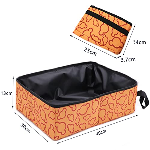 Foldable Travel Cat Litter Tray - Portable, Waterproof, Easy to Clean for Pets Outdoor, Home Use - Mandarin - Image 3