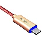Micro USB Smart LED Auto Disconnect Quick Charge Data 3.2FT/1M Cable Android QC 3.0 for Samsung galaxy S7/S7 edge, Nexus, LG, Motorola, and More by Mcdodo (3.2FT Red)
