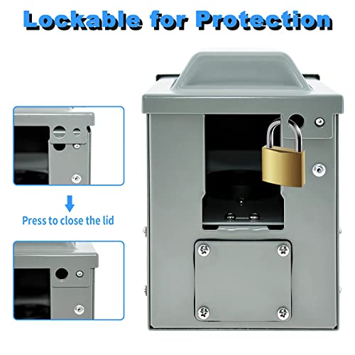 Suplevel 50 Amp 6-50R Outlet Box 250 Volt, Enclosed Lockable Weatherproof Outdoor Electrical Nema 6-50R Receptacle Panel Heavy Duty Box Pre-Drilled, For Welder Ev Rv Electric Car Generator, Etl Listed #TOP4