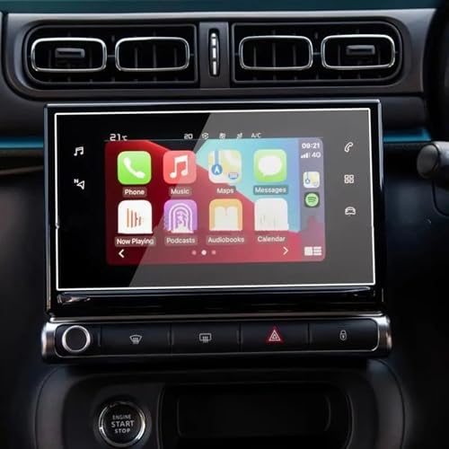 Film Anti-Rayures 9 Pouces Haute Sensibilité en Verre Trempé pour Écran GPS Citroën C3