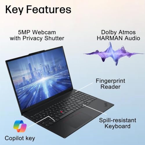 Image of Lenovo ThinkPad E16 Gen 3 Copilot+ Business Laptop 16 inch Touch FHD+ Display | Intel Ultra 5-225U, ME2 Customized 8GB /16GB /32GB /64GB DDR5, 256GB /512GB /1TB /2TB SSD, Backlit KB, Wi-Fi 6E, FP, Win 11 Pro)