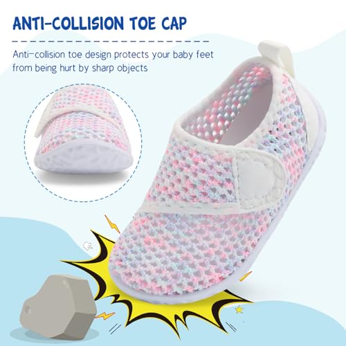 Image of LeIsfIt Toddler Water Shoes Boys Girls Barefoot Aqua Socks Kids Breathable Quick-Dry Swim Shoes for Beach Pool Surf