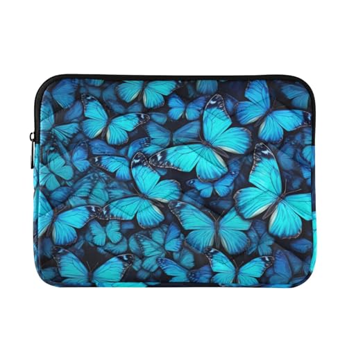 Funda para portátil 13-14 pulgadas con diseño de mariposas azul