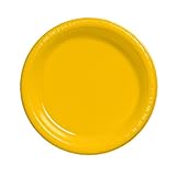 Creative Converting Touch of Color 20 Count Plastic Lunch Plates, School Bus Yellow