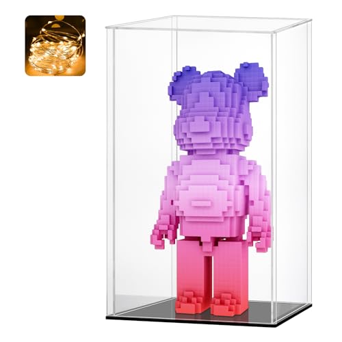 Huijintao Vitrinas para Colecciones, Vitrinas expositoras, Vitrina Metacrilato, Caja metacrilato Transparente Expositor, Vitrina Expositora para Colecciones, Miniaturas, Figuritas (20x20x30cm)