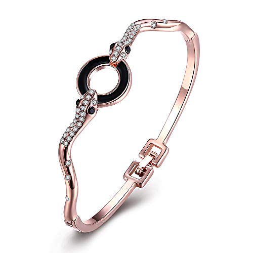 Hopeu5 Mujer Romántico Cubic Zircon Noble Moda Chapado en Oro Pulseras Brazaletes Mejor Regalo de joyería para Novia Esposa Mamá Hija Hermana (Sty 2 Wavy)