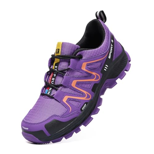 YHSGW Waterproof Hiking Shoes Women Casual Lace-Up Non-Slip Lightweight Comfortable Running Tennis Fashion Sneakers for Women Walking Trekking Outdoor Shoes Purple