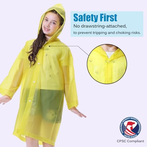 2 Pack Rain Ponchos for Kids - Reusable Rain Coats for Kids Boys Girls Rain Jacket Disney Travel Outdoor Rain Gear3