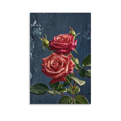 Toile murale shabby chic aux douces roses pour une ambiance romantique chez soi