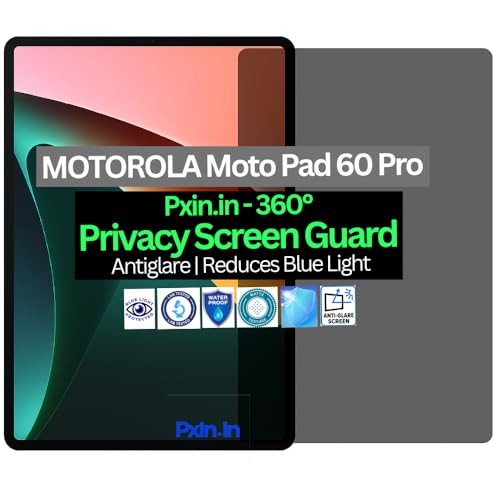 Image of Pxin Tablet Privacy Guard compatible with MOTOROLA Moto Pad 60 Pro | Screen protector | Anti-Glare | Blue light filter | 360 degree Anti Spy | Eye Protection