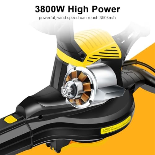 Soplador y aspirador eléctrico de hojas para jardín, aspiradora y trituradora de sopladores de jardín de 3800 W con bolsa recolectora de hojas de 40 l, aspiradora de hojas para jardín, relación