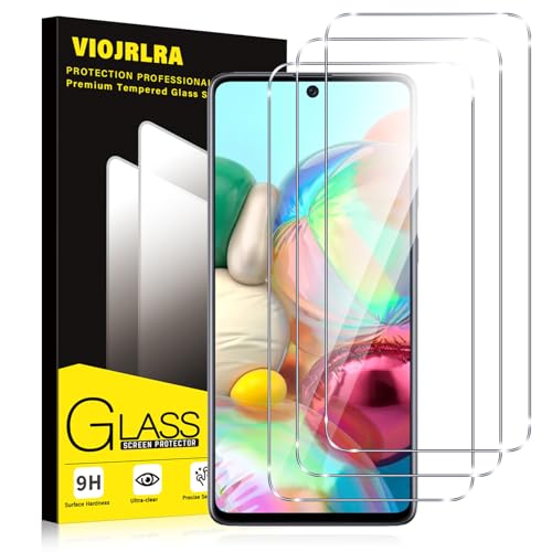 Viojrlra 3 Pezzi, Vetro Temperato per Samsung Galaxy A71, 9H Durezza HD Trasparente Pellicola Prottetiva, Anti Graffio, Anti-Impronte, Senza Bolle, Ultra Resistente Protezione Schermo