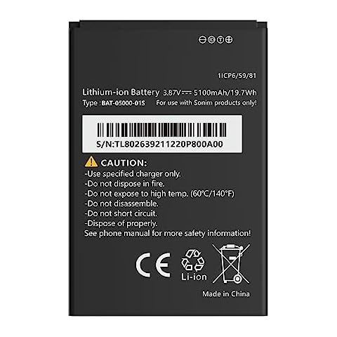 ITMBET [5100mAh] Replacement Battery for Sonim XP10 XP9900 BAT-05000-01S Cover