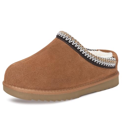 Dokela Kinder Wildleder Hausschuhe Winter Warm Filz Futter...