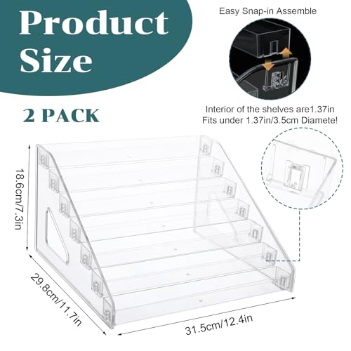 Image of 2 Pack Clear Acrylic Paints Organizer (7 Tier), Paints Bottle Organizer, Acrylic Paint Storage Organizers, Craft Paint Organizers Rack for Alcohol Inks and Food Coloring