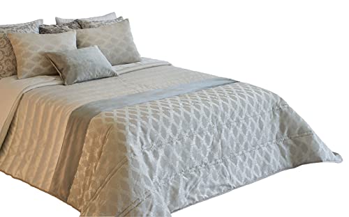 NORA HOME Edredon Acolchado con Relleno Cama 150 Gris. Colcha Bouti para Invierno - Cascavel 2. Incluye Fundas Cojin a Conjunto