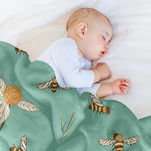 Couverture abeilles et fleurs en microfibre polaire 150x130 cm - 7