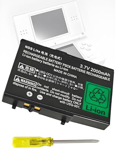 Image of USG-003 for Nintendo DS Lite Battery - USG-001 Battery Replacement Compatible with Nintendo DS Lite, NDS Lite, DSL, NDSL Game Player 3.7V