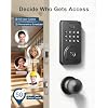 Fingerprint Door Lock with Handle, Smart Keyless Entry Door Lock with App, Stores 50 Fingerprints and 50 User Codes, IP65 Weatherproof Keypad Deadbolt for Front & Interior Doors, Auto-Lock, Black