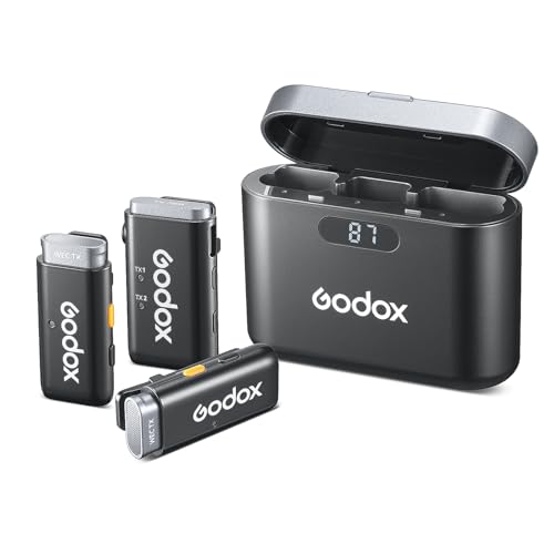 GODOX Wireless lavalier Microphone Systems with Noise Cancellation, 656ft Transmission,8H Battery Life, Compact Wireless Lapel Microphone for DSLR Cameras/iPhone/Android/Live Streaming