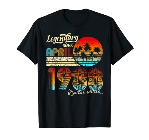 Cumpleaños Legendario Desde Abril De 1987 Regalo Camiseta