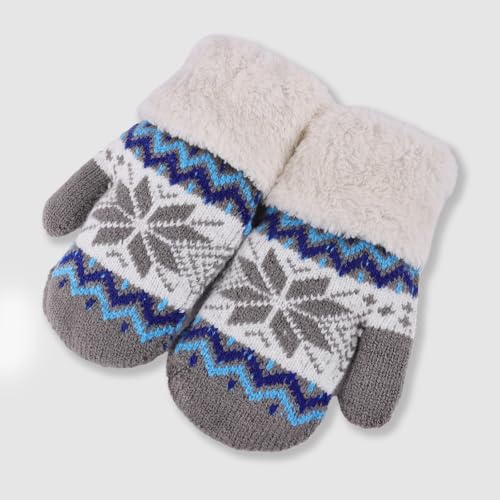 Kids Winter Gloves Boys Girls Knit Fleece Lined Warm Mittens Cute Outdoor Snow Gloves (for 3-7 Years)4