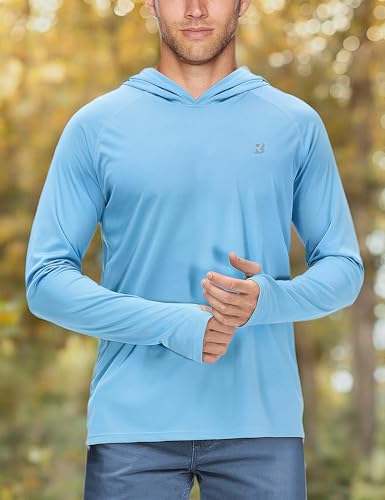Image of Roadbox Mens Fishing Sun Hoodie, Long Sleeve UPF 50+ UV Protection Shirts