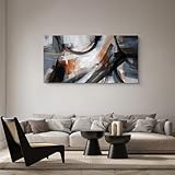 Picture of KLAKLA Large Wall Art - Abstract Canvas Wall Decor Modern Print Picture Artwork for Living Room Office Bedroom Home Decor - 58x29 Inches