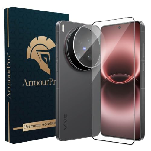 Image of ArmourPro Tempered Glass and Clear Camera Lens Protector for Vivo X300 Ultra, Edge to Edge Screen Guard, Anti-Bubble, Scratch Resistant, Anti-Fingerprint, Installation Kit | Clear